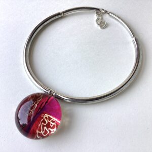 'Zingy Pink' Large Dome Choker