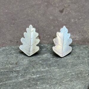 'Silver Oak Leaf Studs'