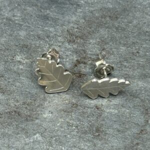 'Silver Oak Leaf Studs'
