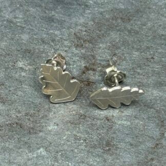 'Silver Oak Leaf Studs'