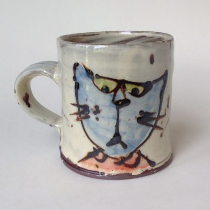 'Blue Cat' Mug in Earthenware