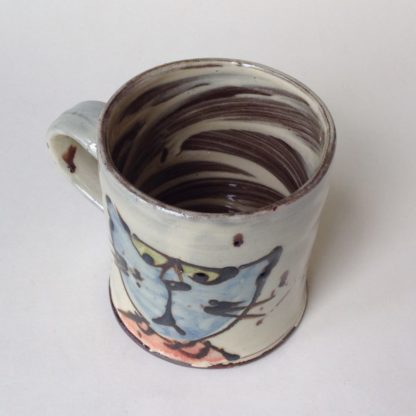'Blue Cat' Mug in Earthenware