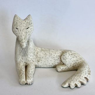 ‘Reclining Wolf’ in Marble Resin