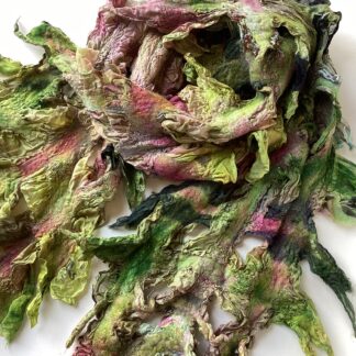 ‘Green & Pink Shaggy Scarf’