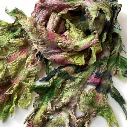 ‘Green & Pink Shaggy Scarf’