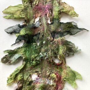 ‘Green & Pink Shaggy Scarf’