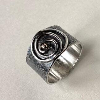 Spiral Ring in Oxidized Silver
