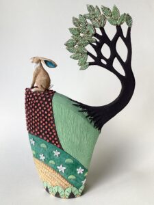 'Large Hare Landscape with Tree'