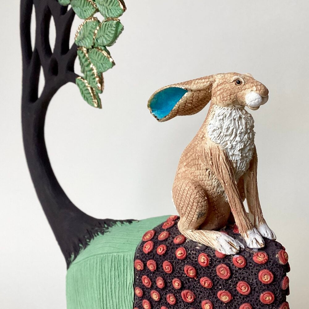 'Large Hare Landscape with Tree'