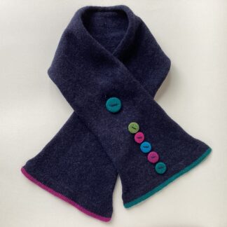 ‘Button Scarf in Indigo Brights’