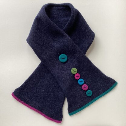 ‘Button Scarf in Indigo Brights’