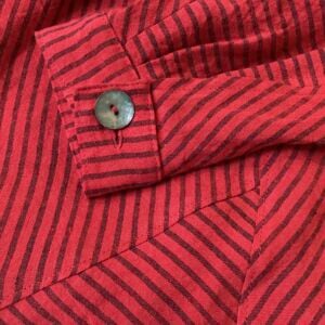 ‘Cumbria Shirt' Red Pinstripe Linen