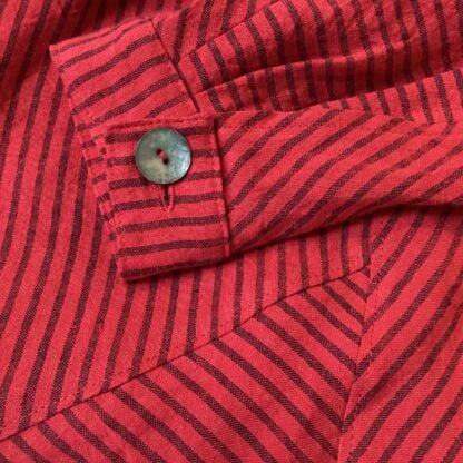 ‘Cumbria Shirt' Red Pinstripe Linen