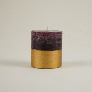 Figgy Pudding, Gold-Dipped Pillar Candle