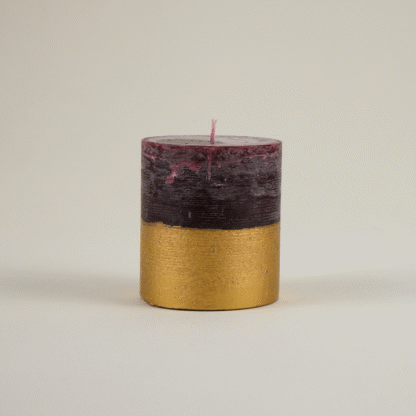 Figgy Pudding, Gold-Dipped Pillar Candle