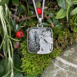 'Hare over Marcasite Pendant'