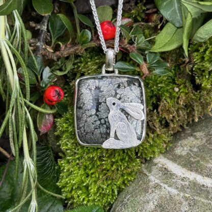 'Hare over Marcasite Pendant'