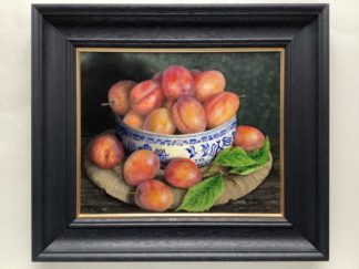 ‘Victoria Plums in a Willow Pattern Bowl’