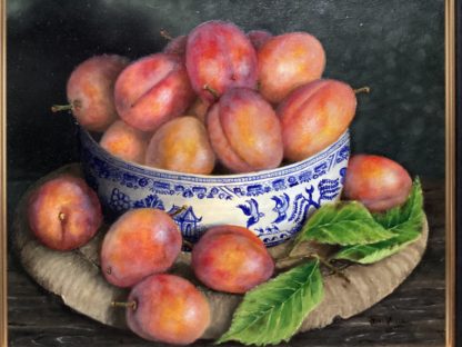 ‘Victoria Plums in a Willow Pattern Bowl’