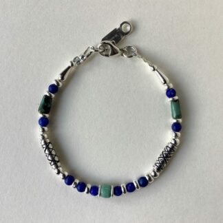 Lapis & Turquoise Silver Bracelet