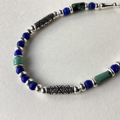 Lapis & Turquoise Silver Bracelet