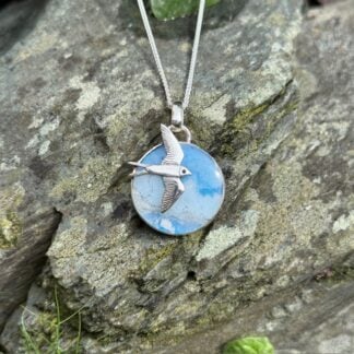 'Cloudy Sky Swallow Pendant'