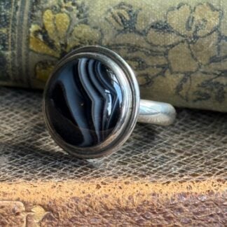 ‘Banded Agate Silver Ring’