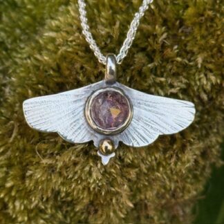 ‘Silver Moth with Spinel Stone’