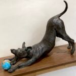 'Dog Playtime' Bronze Resin