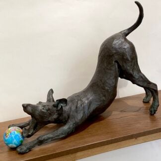 'Dog Playtime' Bronze Resin