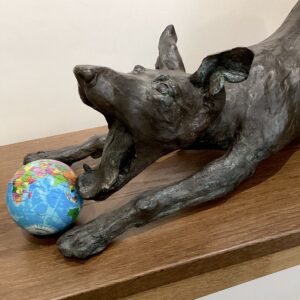 'Dog Playtime' Bronze Resin
